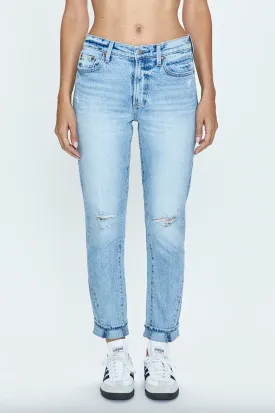 riley mid rise relaxed girlfriend - normandy distressed