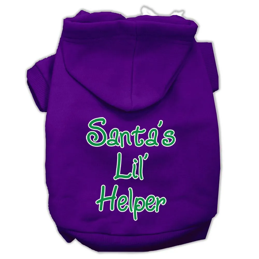 Santa's Lil' Helper Screen Print Pet Hoodies Purple Size XXXL (20)