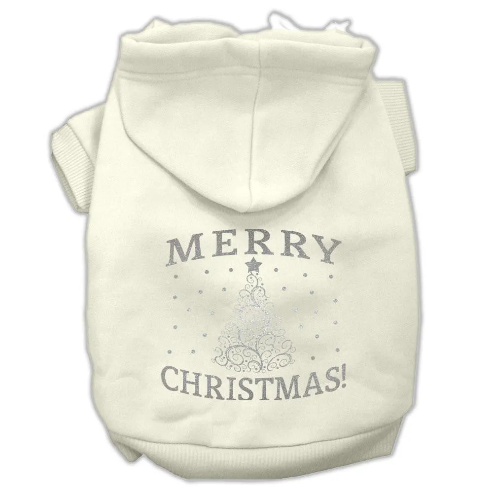 Shimmer Christmas Tree Pet Hoodies Cream Size Lg (14)