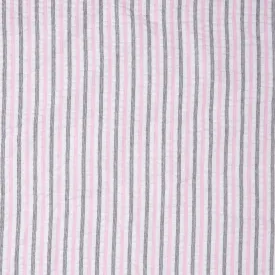 Striped Seersucker - Dolly - Pink and Grey