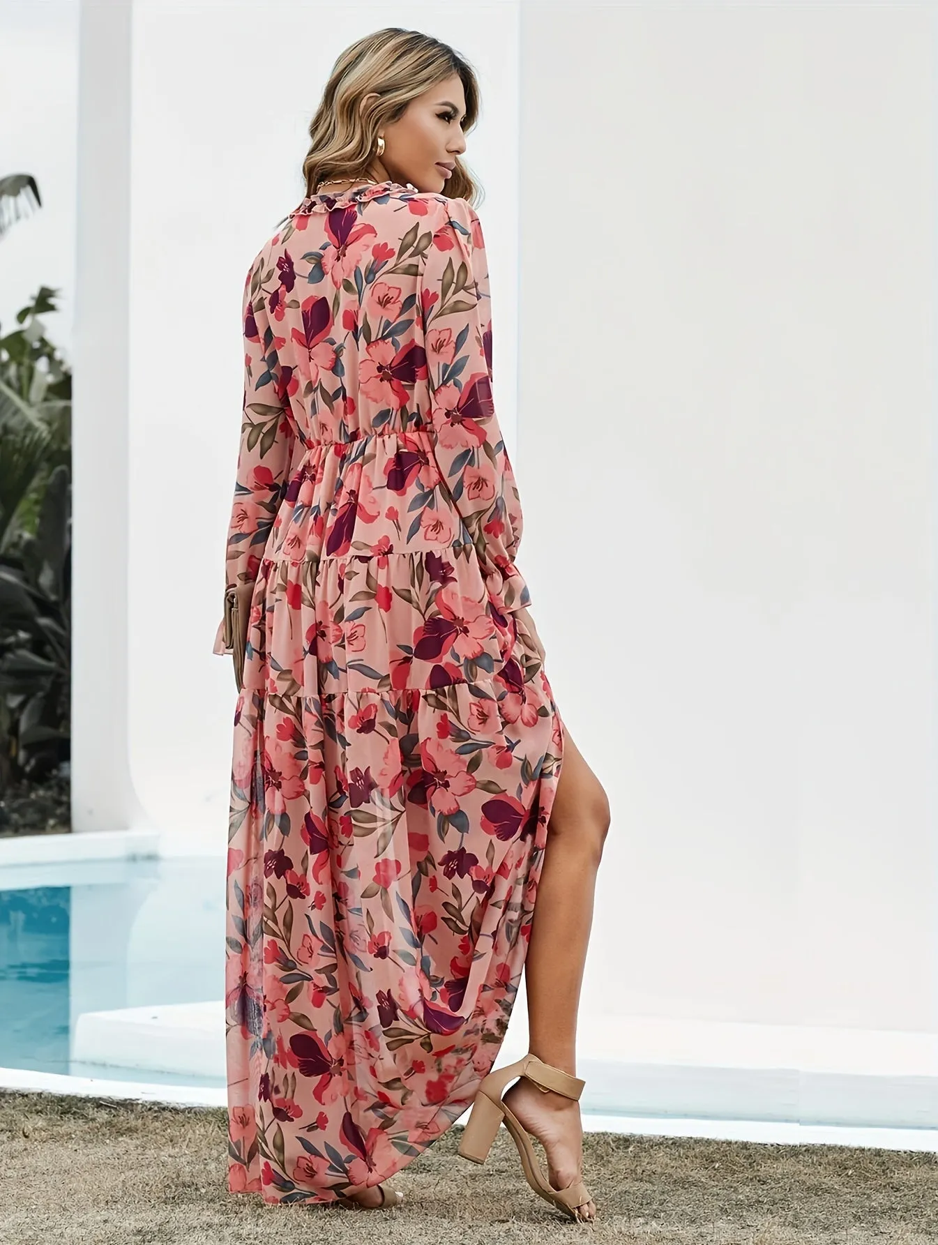 Sweet Pink Short Sleeve Maxi Dress