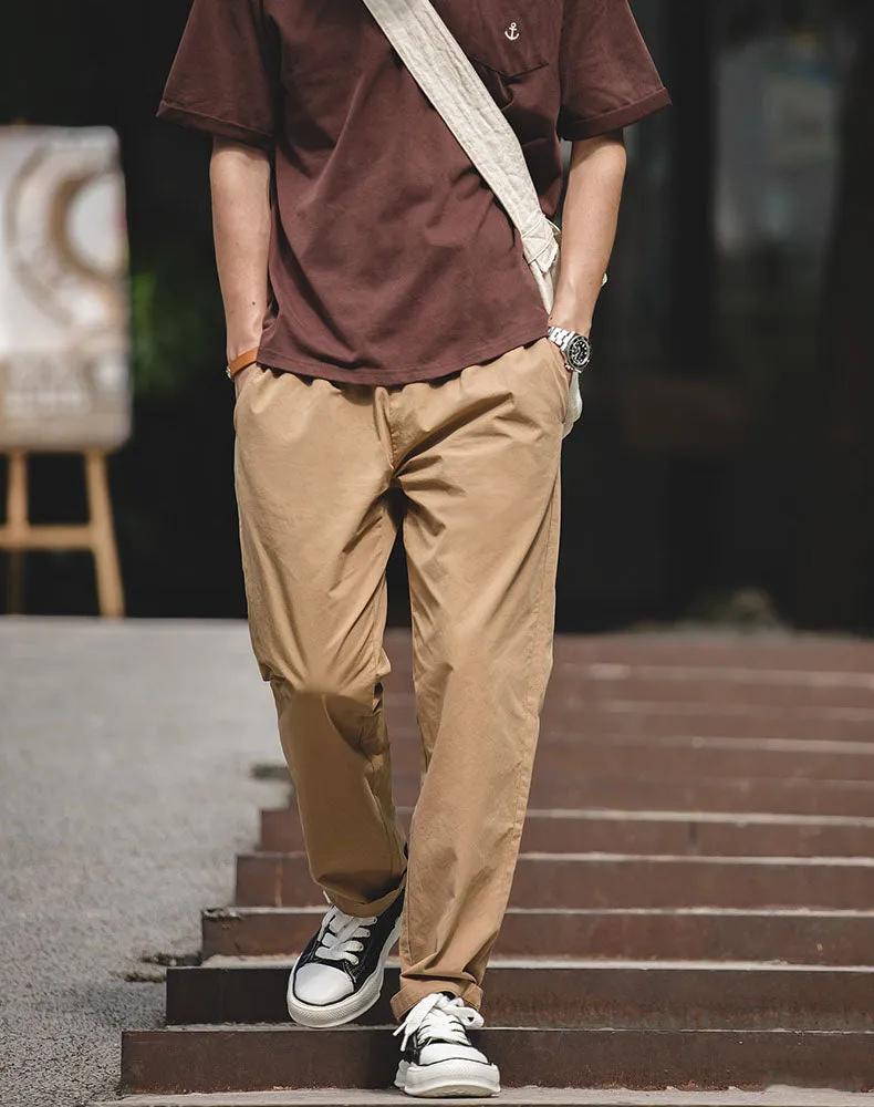 Tooling American Retro Black Straight Casual Men's Trousers