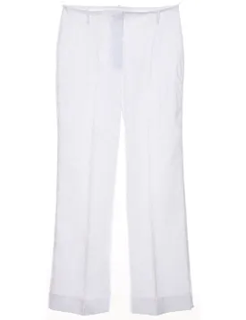 White Classic Pinstriped Trousers - W28 L26