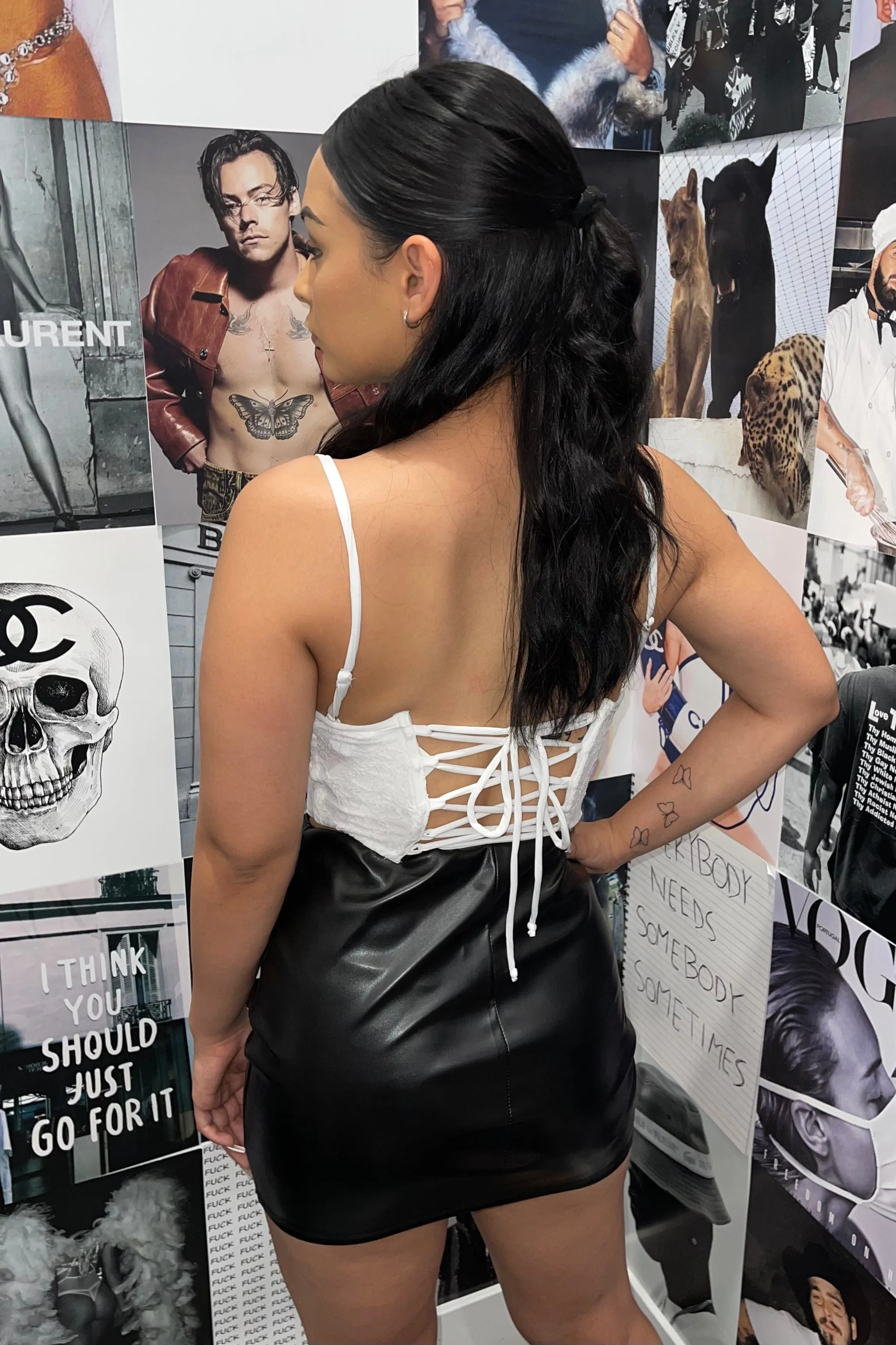 Yana Lace Bustier Top (White)